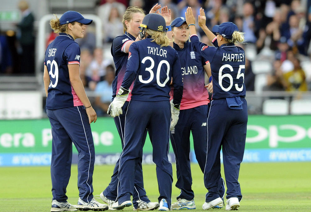 England women's cricket team celebrate