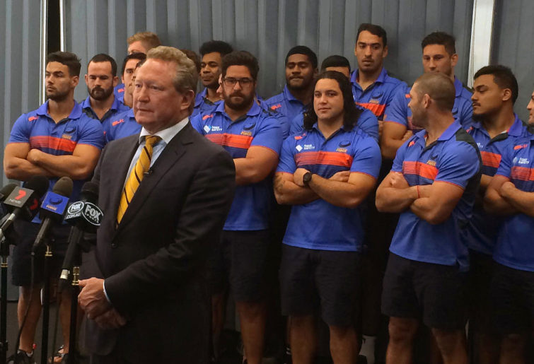 Andrew Forrest with Western Force players