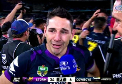 WATCH: Billy Slater's emotional post NRL grand final interview