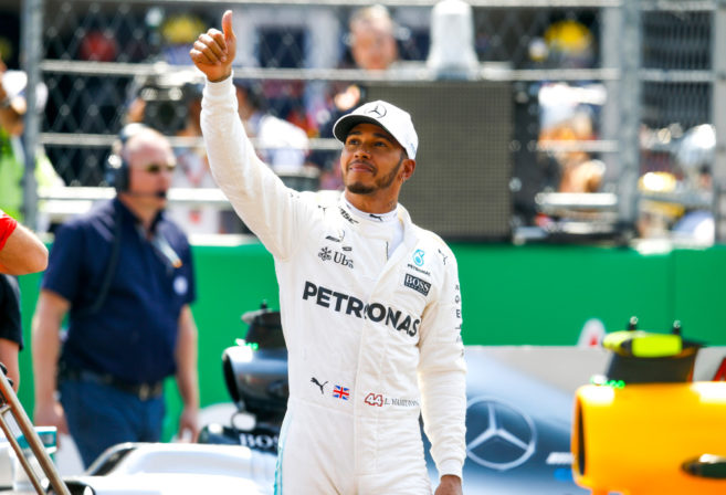 Lewis Hamilton celebrates in front of a sell-out Mexican crowd. (Photo: Mercedes AMG Petronas)