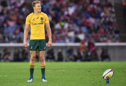 Reece Hodge is all set to kick the winning penalty goal for Australia at the 2021 Bledisloe Cup