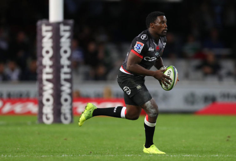 DURBAN, SOUTH AFRICA – MAY 27: Lwazi Mvovo of the Cell C Sharks during the Super Rugby match between Cell C Sharks and DHL Stormers at Growthpoint Kings Park on May 27, 2017 in Durban, South Africa.