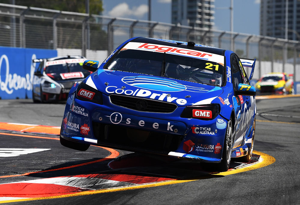 Tim Blanchard races his eponymous team's car on the Gold Coast.