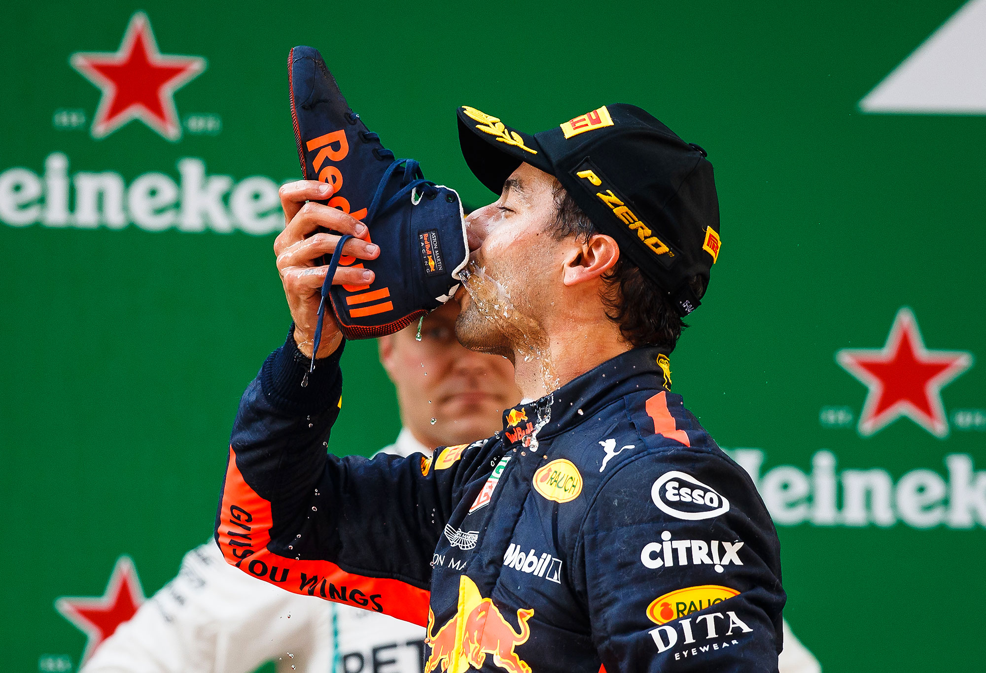 Race winner Daniel Ricciardo of Australia and Red Bull Racing