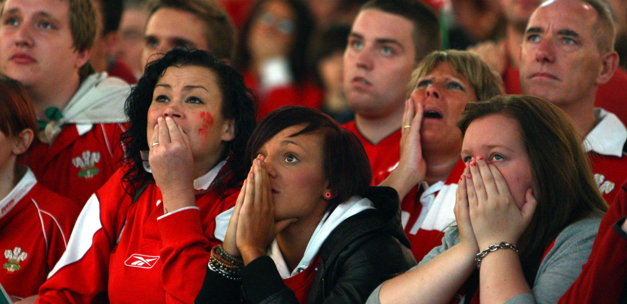 Welsh rugby fans look dejected