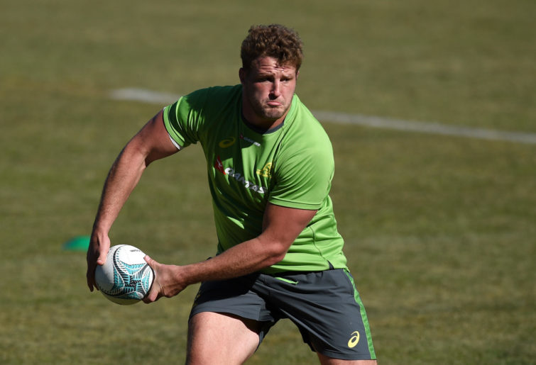Australian rugby union player James Slipper takes part in a training session in Sydney