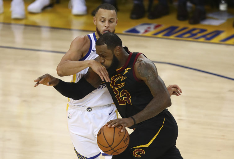 LeBron James and Steph Curry, NBA Finals.