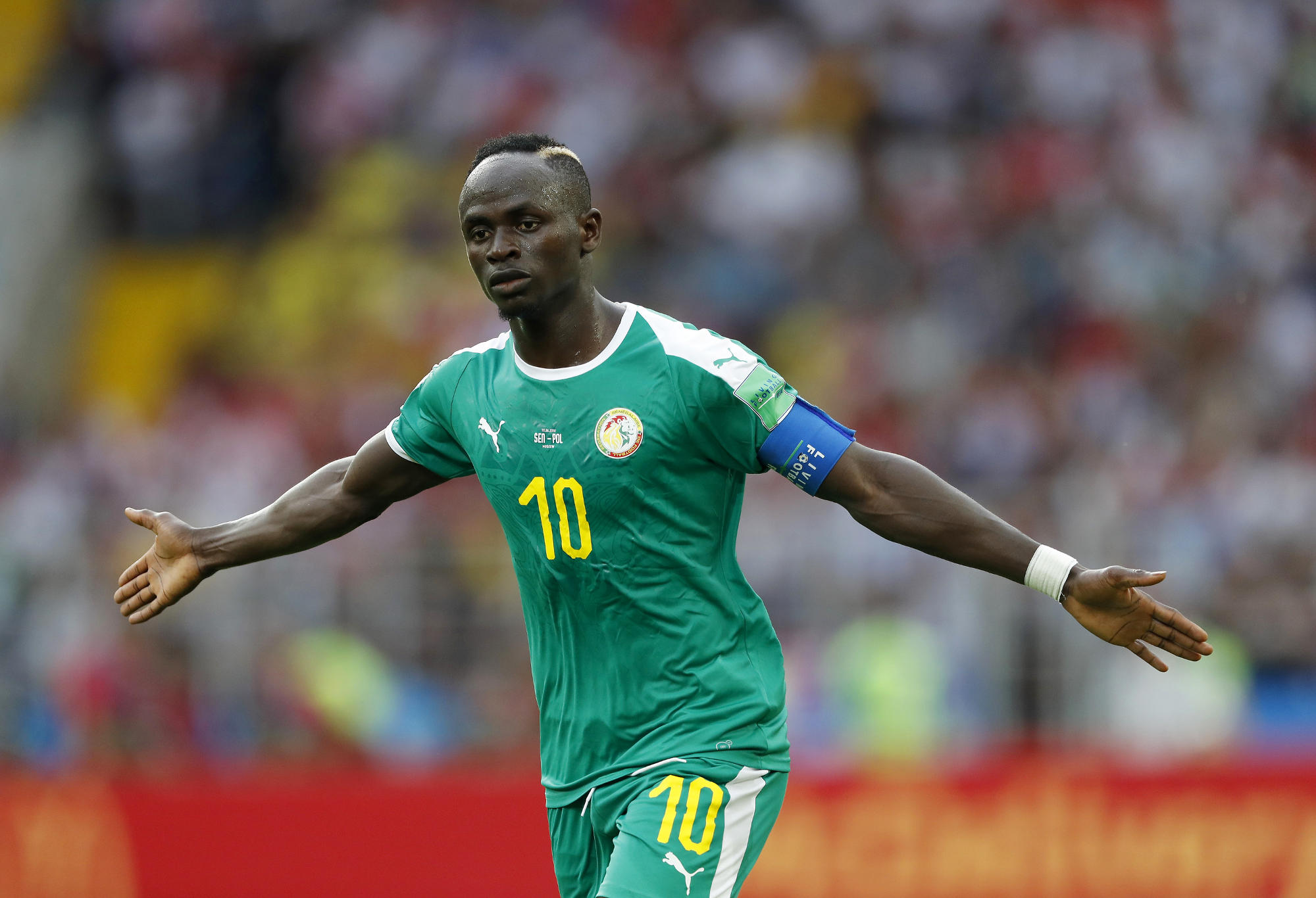 Sadio Mane dari Senegal selama pertandingan grup H Piala Dunia FIFA 2018 Rusia antara Polandia dan Senegal di Otkrytiye Arena pada 19 Juni 2018 di Moskow, Rusia