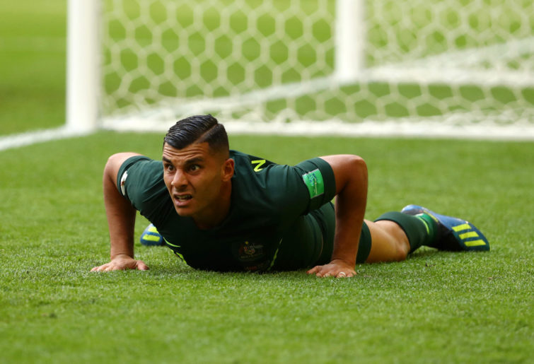 Andrew Nabbout looks on for the Socceroos