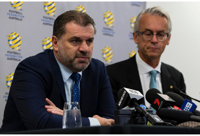 Ange Postecoglou announces he will step aside from his role as coach of the Socceroos.