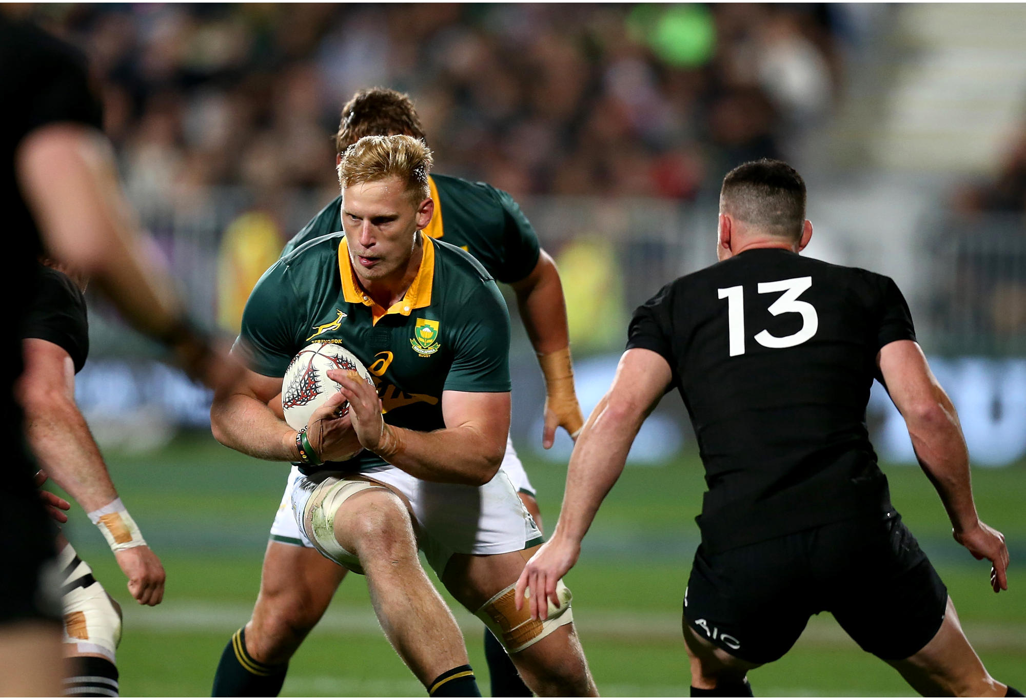 Jean-Luc du Preez of South Africa during the international test rugby match against the New Zealand All Blacks.