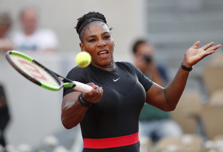 Serena Williams plays at the French Open.