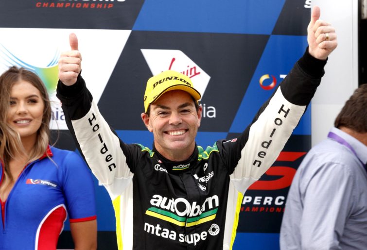 Craig Lowndes gives a thumbs up