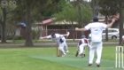 The funniest park cricket wicket you'll ever see!