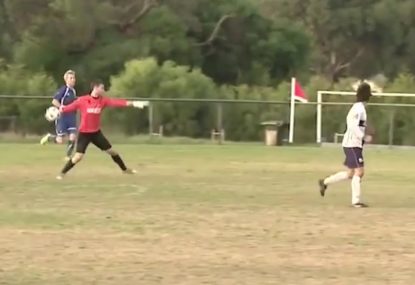 Embarrassing blunder from goalie leads to a hilarious goal
