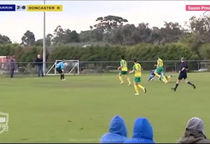 Striker somehow snags a goal after stacking it