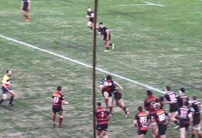 Number 8 gets destroyed on deep lineout play