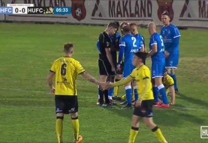 Teams get into scuffle after free kick call somehow upsets BOTH sides