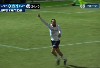 Striker blasts an absolute corker into the back of the net