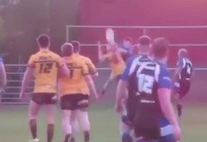 Flyer steals the ball in mid-air for aerial meat pie