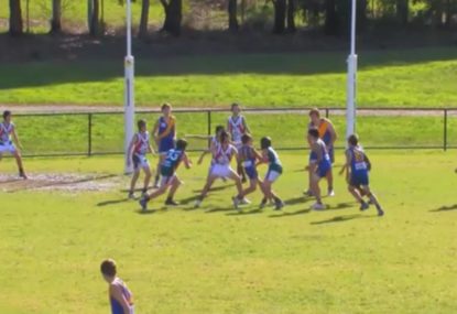 Junior ruck-rover pair combine perfectly for snap goal
