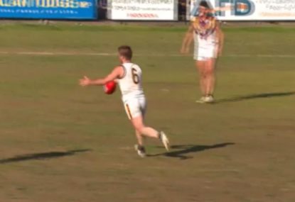 Player unleashes an absolute ball-burster from inside the centre square