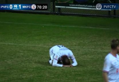 Striker utterly horrified with himself after missing penalty