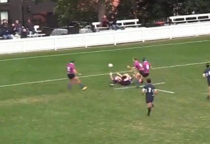 Epic sprint and dramatic ground offload ends in meat pie