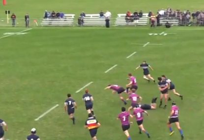 Fly half makes incredible stumbling recovery set up sensational try
