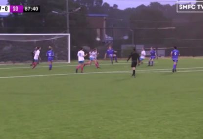 Player's spectacular bicycle kick doesn't go to plan