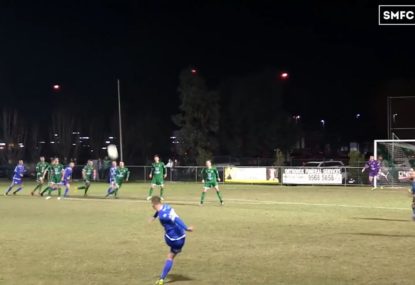 Injured player scores a remarkable headed goal