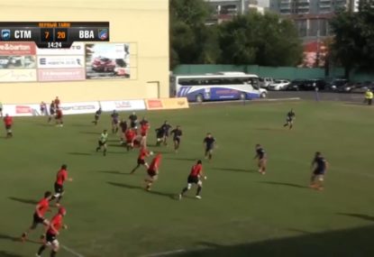 Russian rugby player pulls off near-unbelievable cutout flick pass to winger