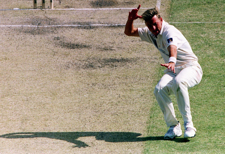 Brett Lee celebrates taking a wicket against the West Indies in 2000.