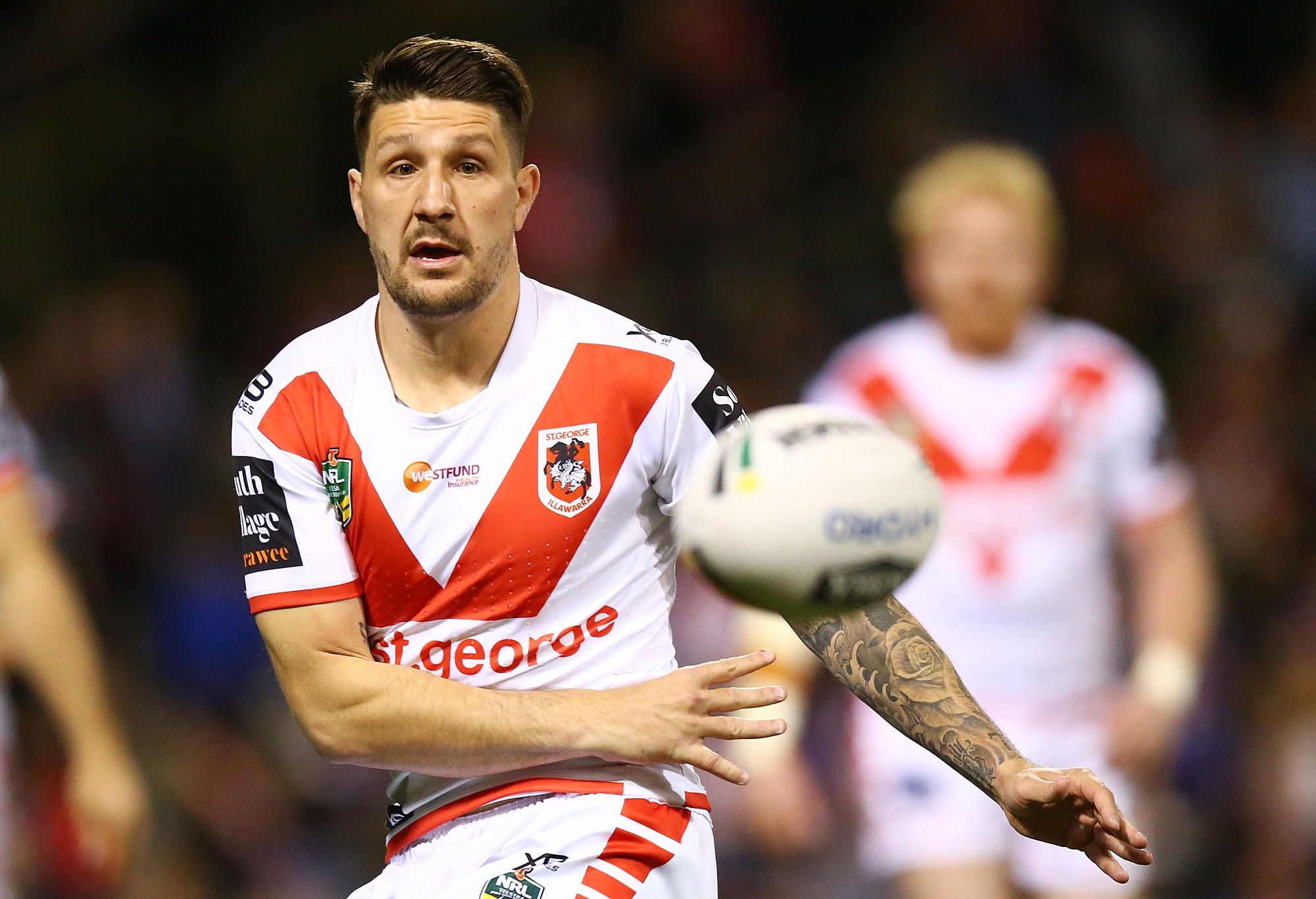 Gareth Widdop playing for the Dragons.