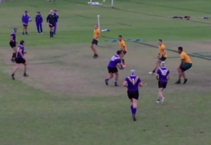 Cheeky grubber catches defence off guard for peach of a try