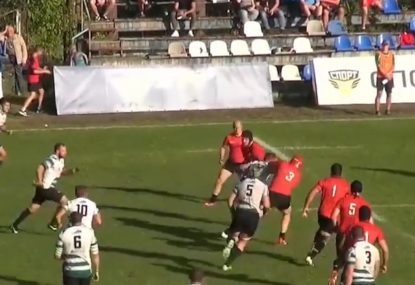 Big prop gets swatted like a fly as centre slices through brilliantly