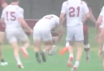 Controversy! Team celebrate game-winning try despite clearly missing the ball