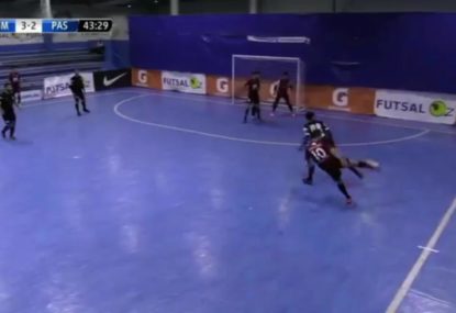 Futsal maestro casually slots ripper volley goal
