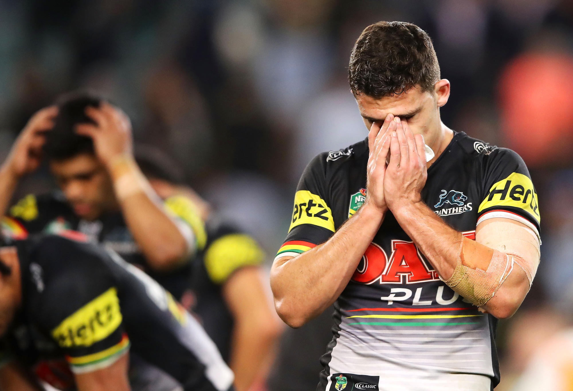 Nathan Cleary reacts after a Panthers loss