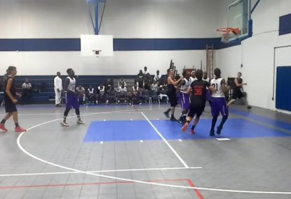Guard salvages broken play by hitting brilliant off balance shot
