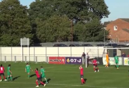 Club footballer goes agonisingly close to all-time great goal