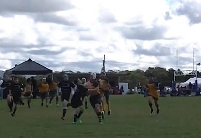 Goliath destroys David on his way to the try line