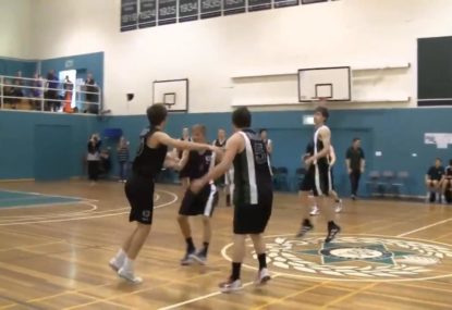 Basketballer wows the crowd with buzzer-beating three-pointer