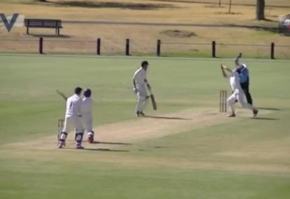 Bowler's utterly nonchalant reaction to superb caught and bowled