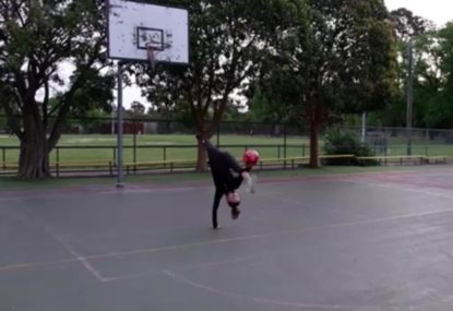 Insane basketball trick shot really shouldn't be possible