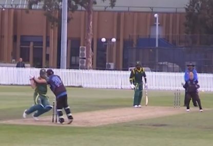 Batsman savages quick with consecutive sixes before trying the same with spinner