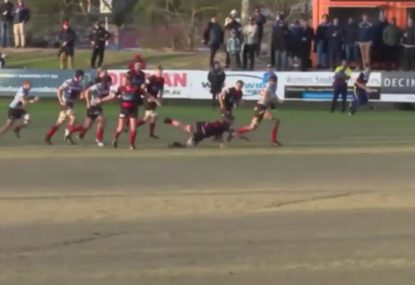 Rugby player's Houdini-like escape from swarming defence