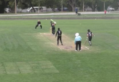 Batsman launches bowler into the sun with musical monster