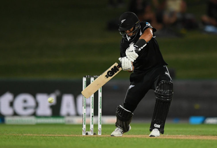 Ross Taylor of New Zealand plays a shot