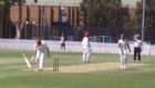 Batsman bumbles and fumbles bat after bundling wicket